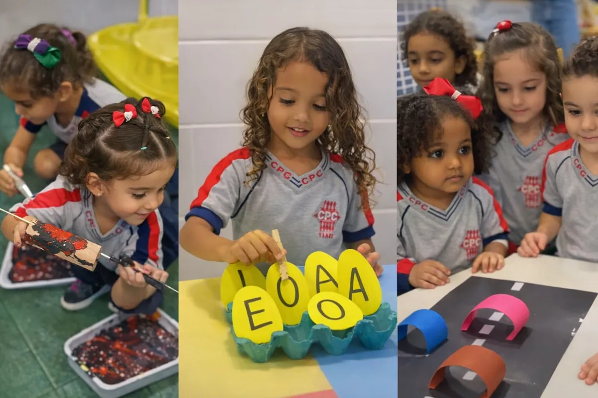 Crianças aprendendo com jogos e brincadeiras